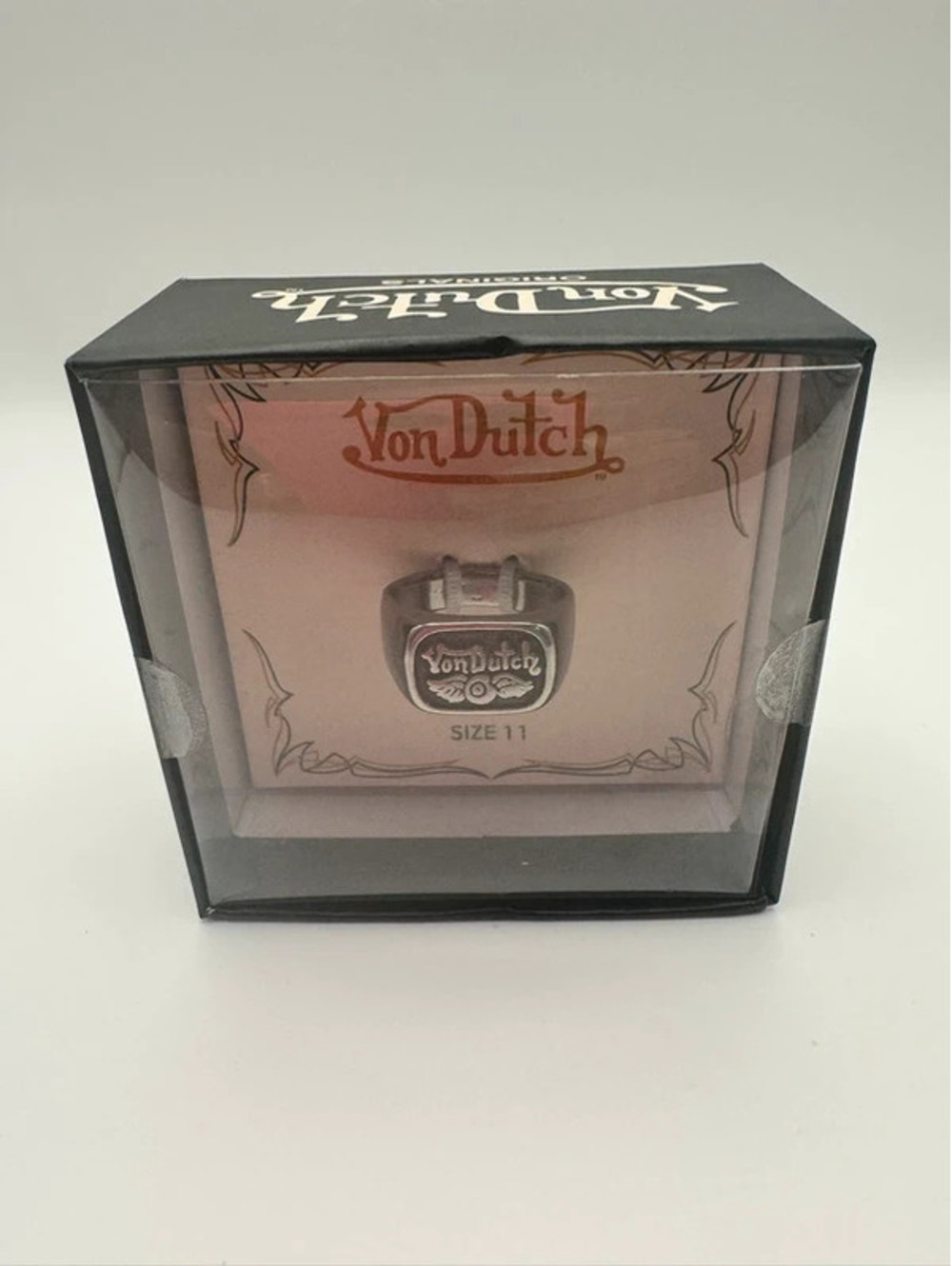 Brand New Von Dutch Originals Winged Oval Logo Signet Ring (Size 11)